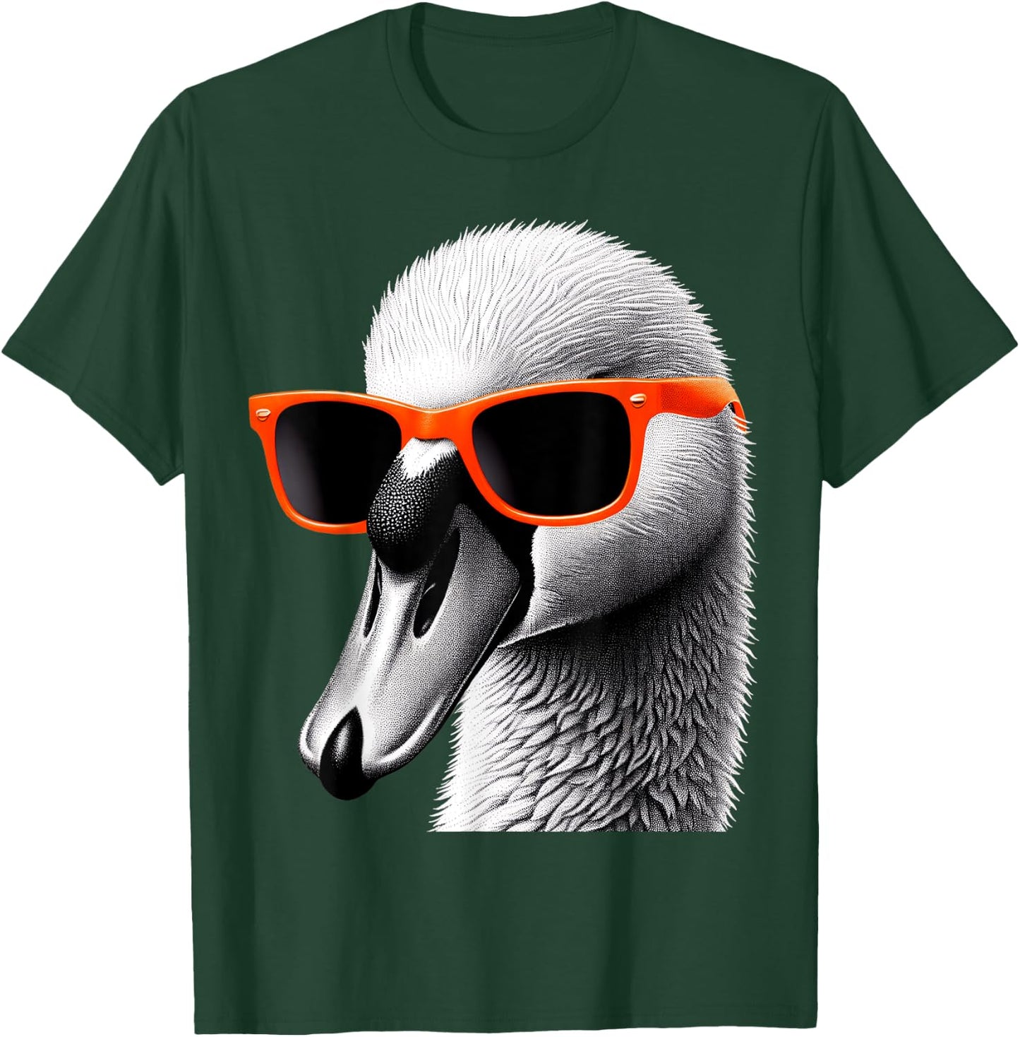 Cool Swan Bird Wearing Sunglasses Graphic Art T-Shirt - T-Shirt | Forest