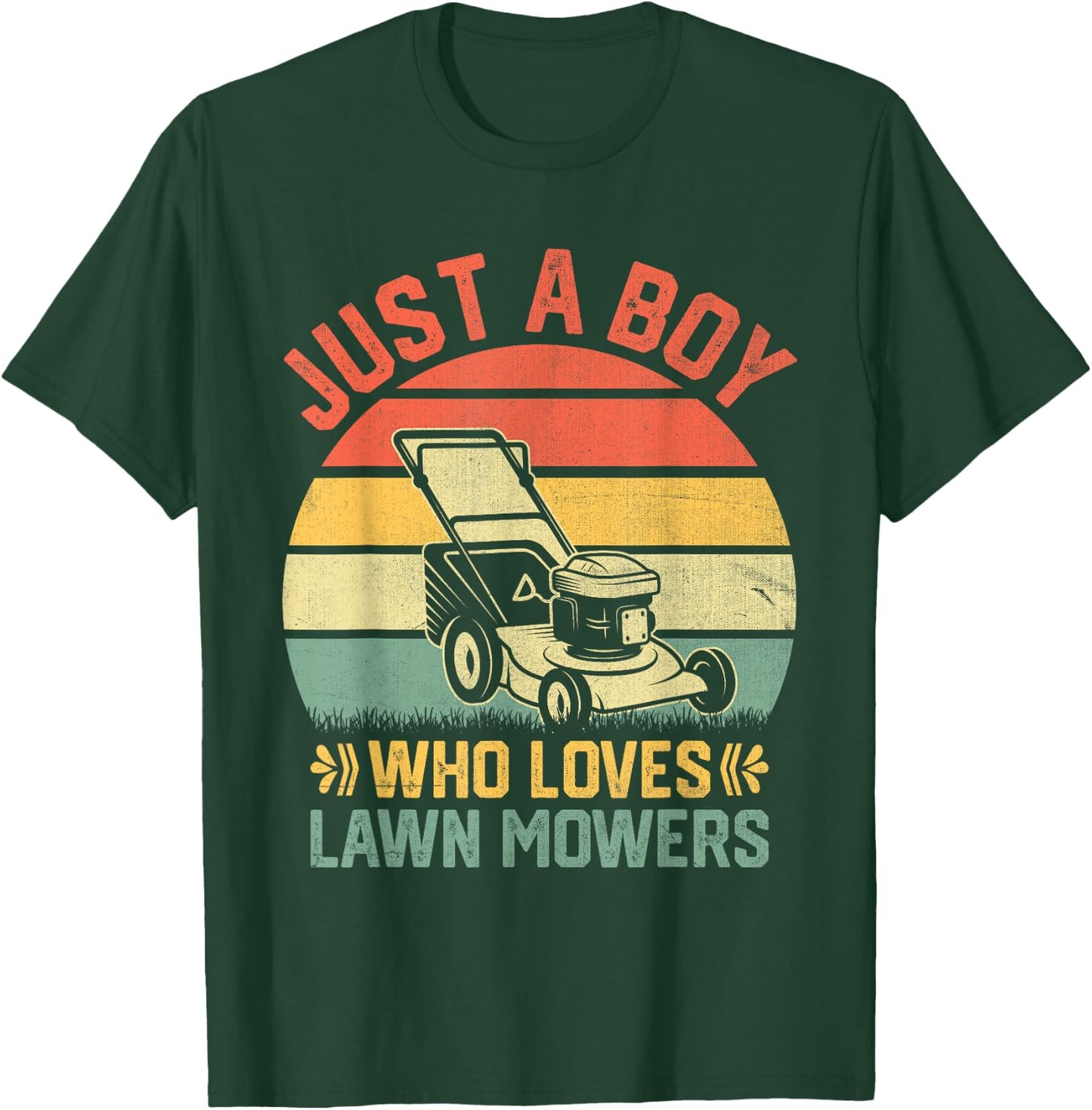 Just A Boy Who Loves Lawn Mower Toddlers Farm Mowing Lovers T-Shirt - T-Shirt | Forest