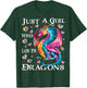 Cute Just A Girl Who Loves Dragons Women Girls T-Shirt - T-Shirt | Forest