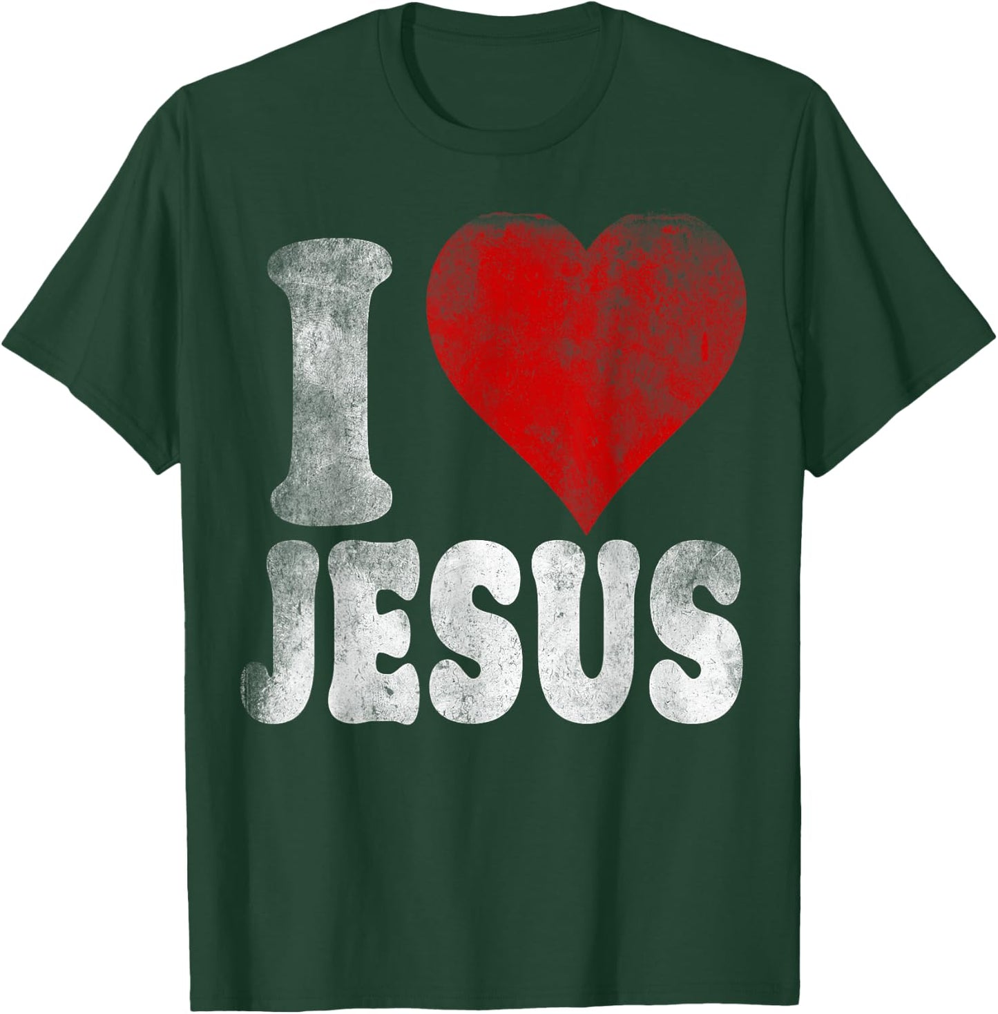 I LOVE JESUS vintage style retro T-Shirt - T-Shirt | Forest
