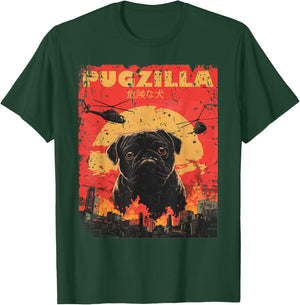 Pugzilla Design for Pug Owner Retro Vintage Apparel Pugs T-Shirt - T-Shirt | Forest