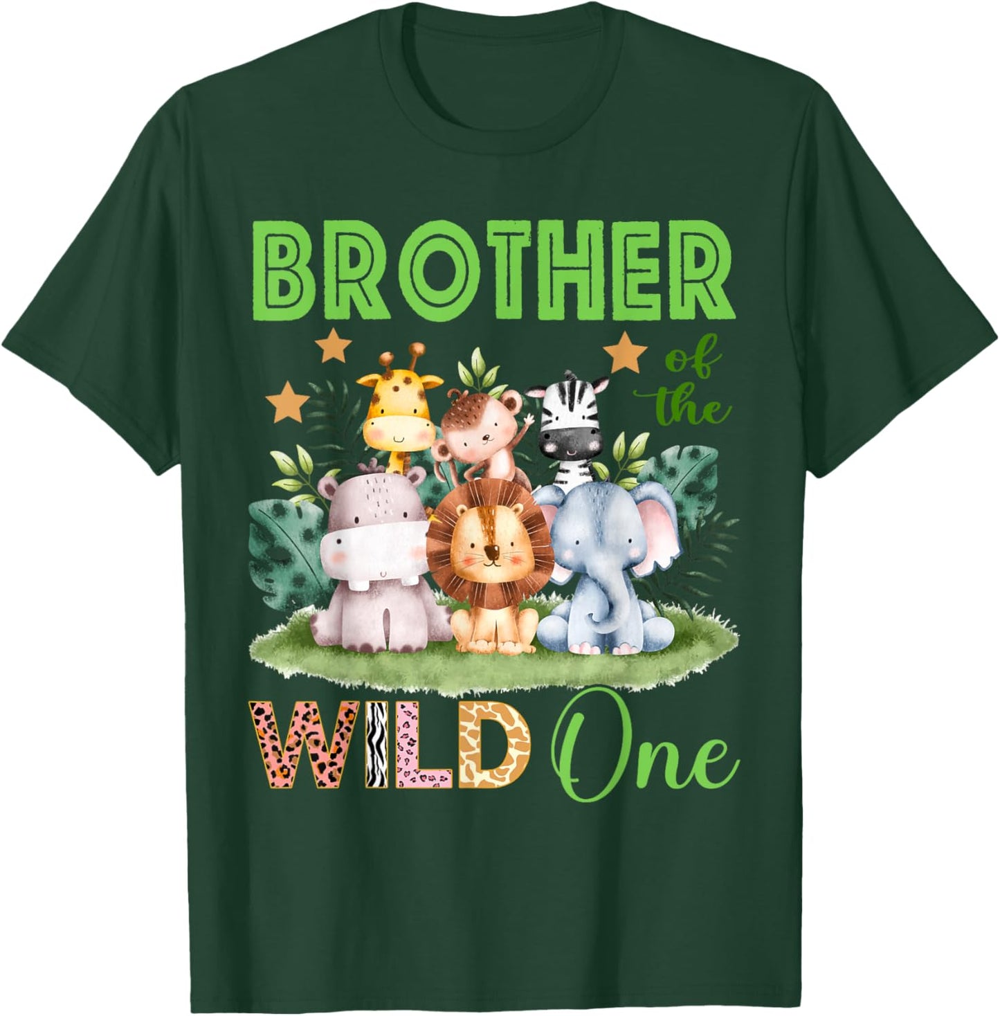 Brother Of The Wild One 1st Birthday Safari Family Matching T-Shirt - T-Shirt | Forest