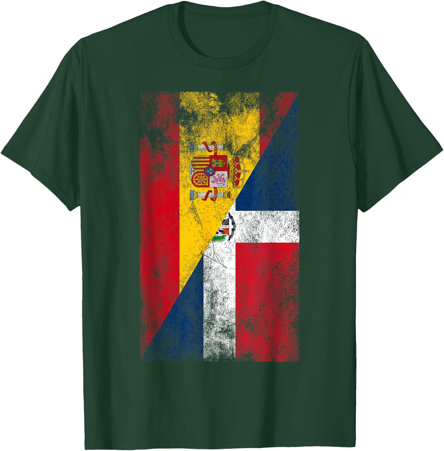 Spain & Dominican Republic Flags - Spanish Dominican T-Shirt - T-Shirt | Forest