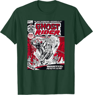 Marvel Ghost Rider Comic Book Cover Print Small T-Shirt - T-Shirt | Forest