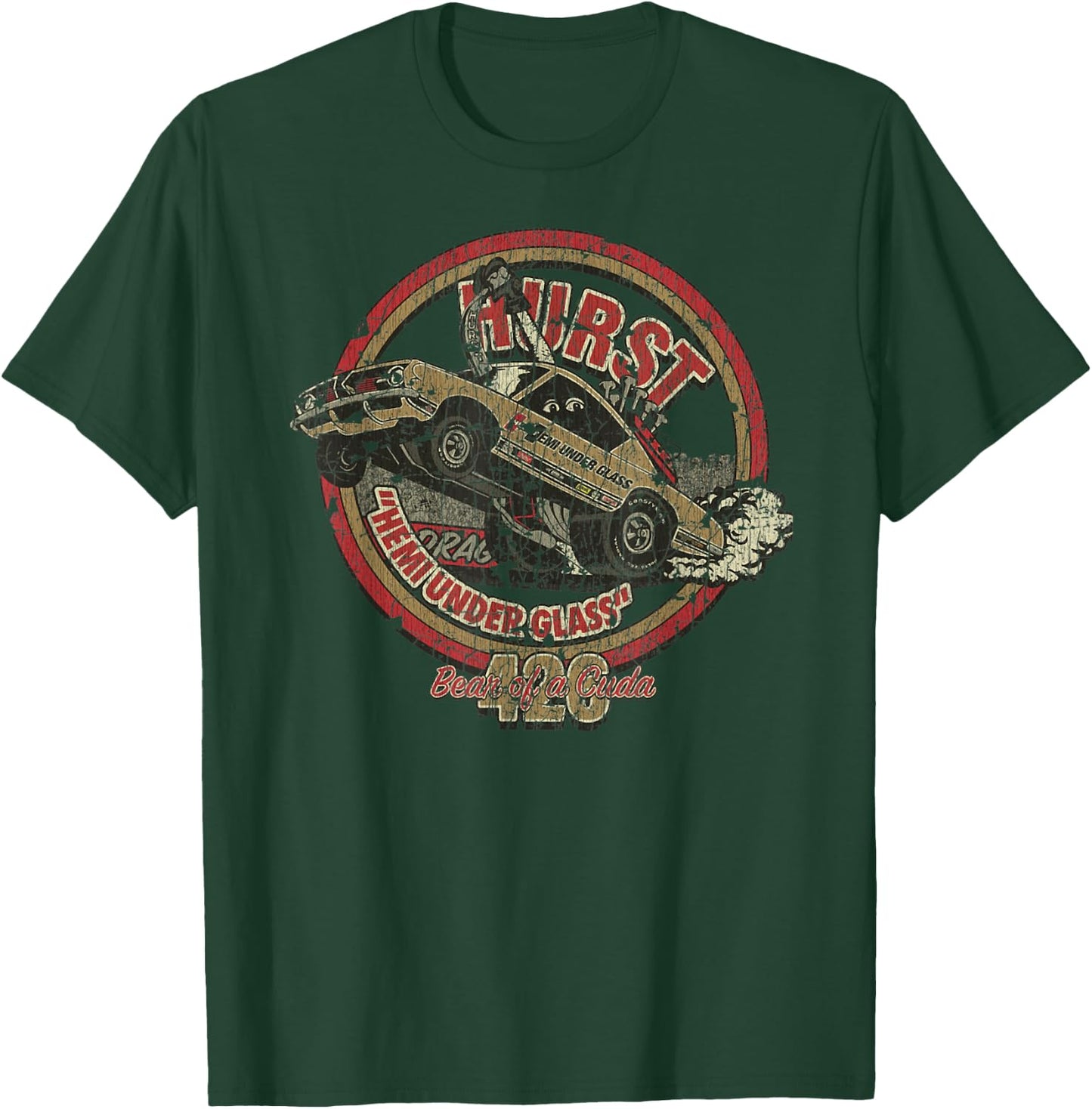 426 Hemi 'Bear of a Cuda' Barracuda , Small, Black T-Shirt - T-Shirt | Forest