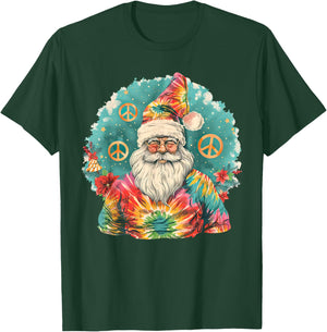 Gypsy Hippie Santa Vintage Groove Tie Dye Christmas T-Shirt - T-Shirt | Forest