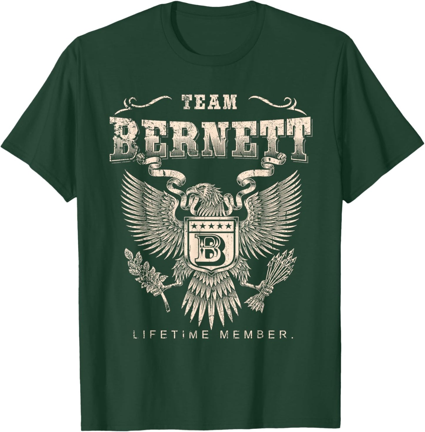 Team Bernett Lifetime Member - Bernett Name T-Shirt - T-Shirt | Forest