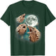 Three Pangolin Moon | 3 Wild Pangolins Howling In The Night T-Shirt - T-Shirt | Forest