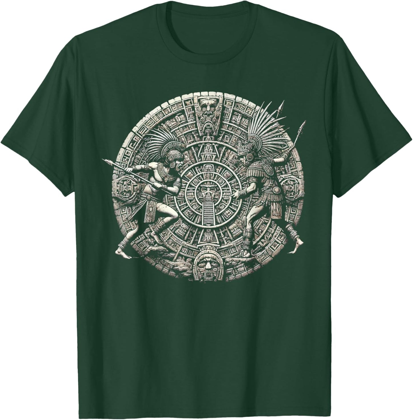 Aztec Warrior Mayan Indigenous Mexican Aztec Jaguar T-Shirt - T-Shirt | Forest