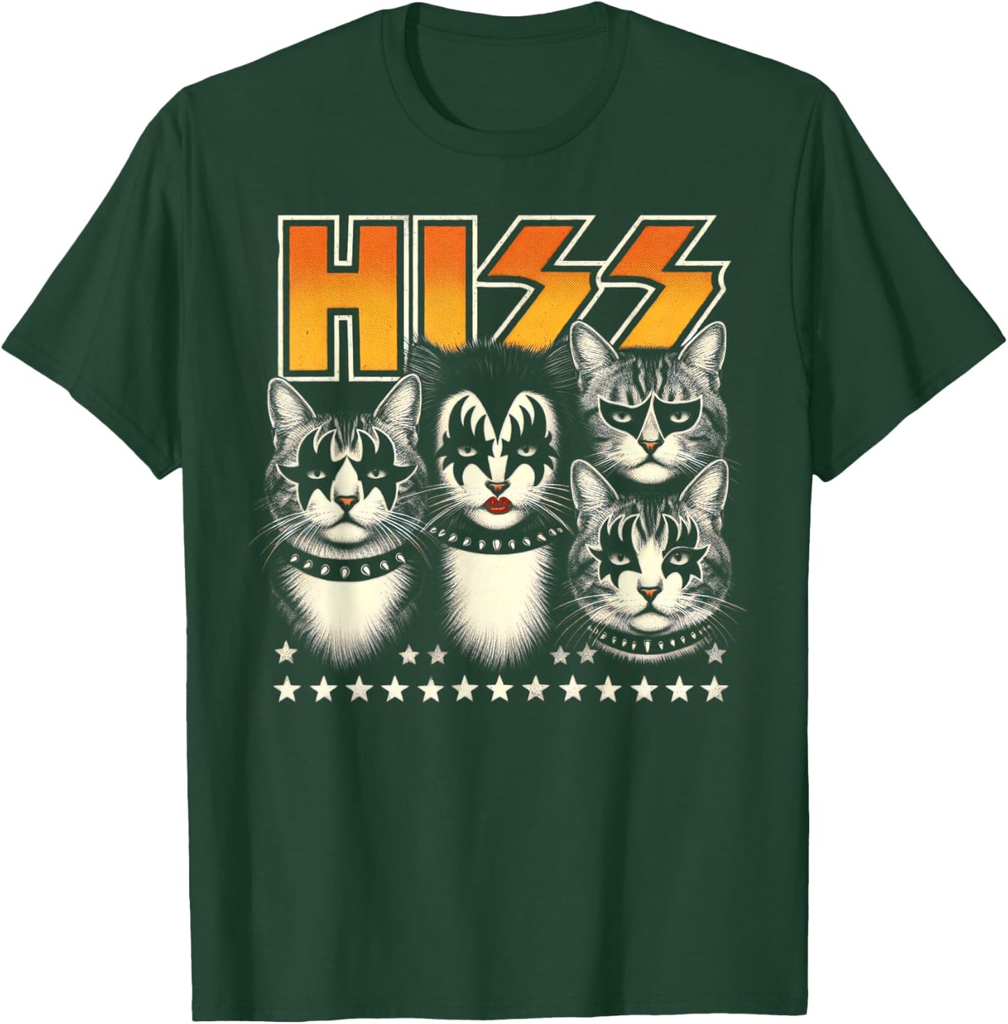 Hiss Funny Cats Kittens Rock Rockin Birthday Gifts Idea T-Shirt - T-Shirt | Forest