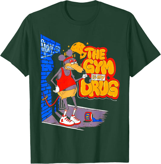 The Gym Is My Drug Funny Weightlifting Bodybuilding Fitness T-Shirt - T-Shirt | Forest