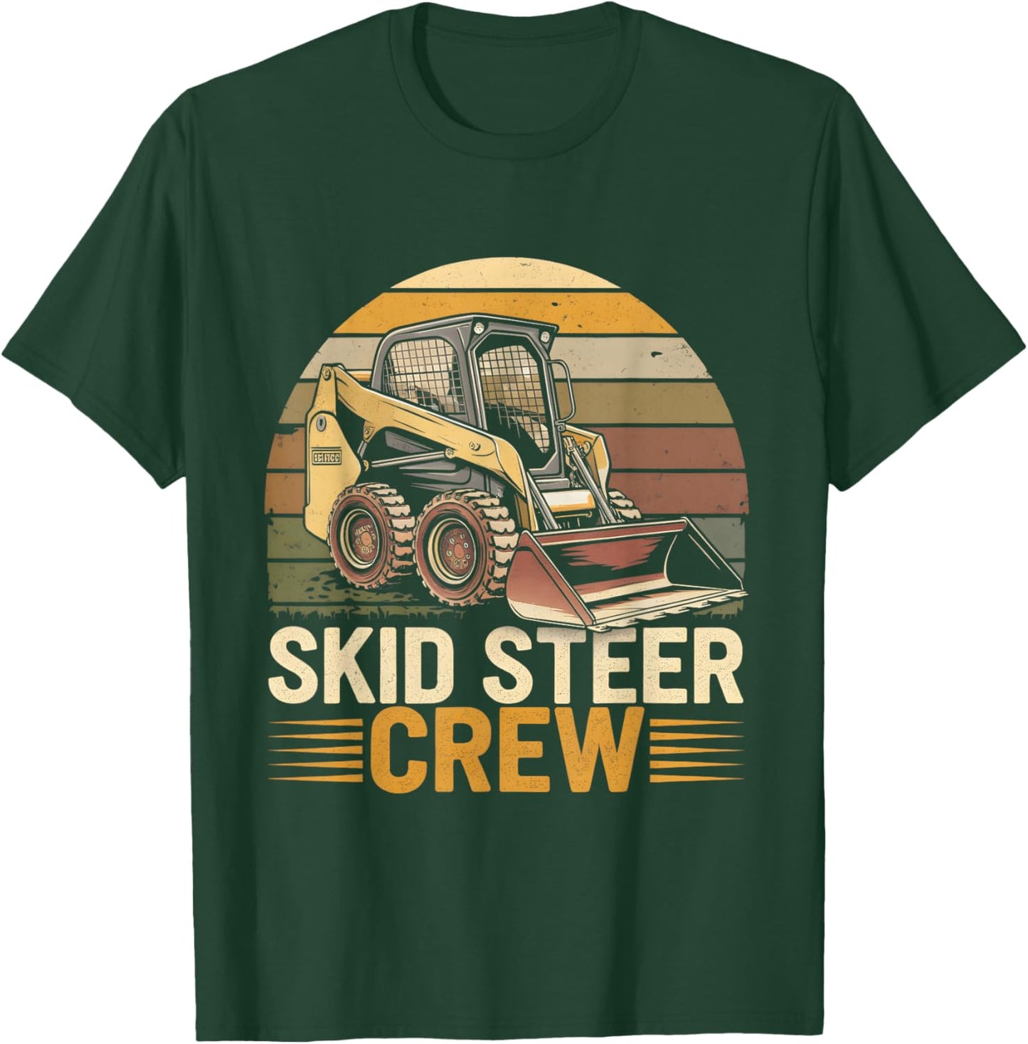 Retro Skid Steer Crew Vintage Heavy Equipment Operator T-Shirt - T-Shirt | Forest