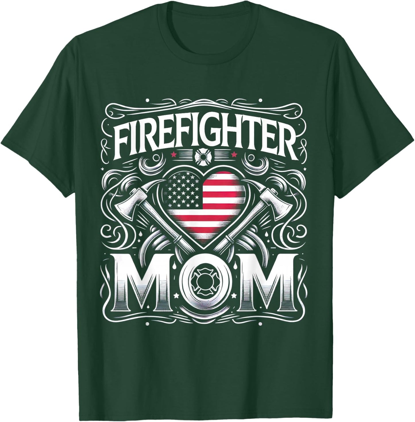 Firefighter Mom Shirt Proud Mother Design Thin Red Line T-Shirt - T-Shirt | Forest