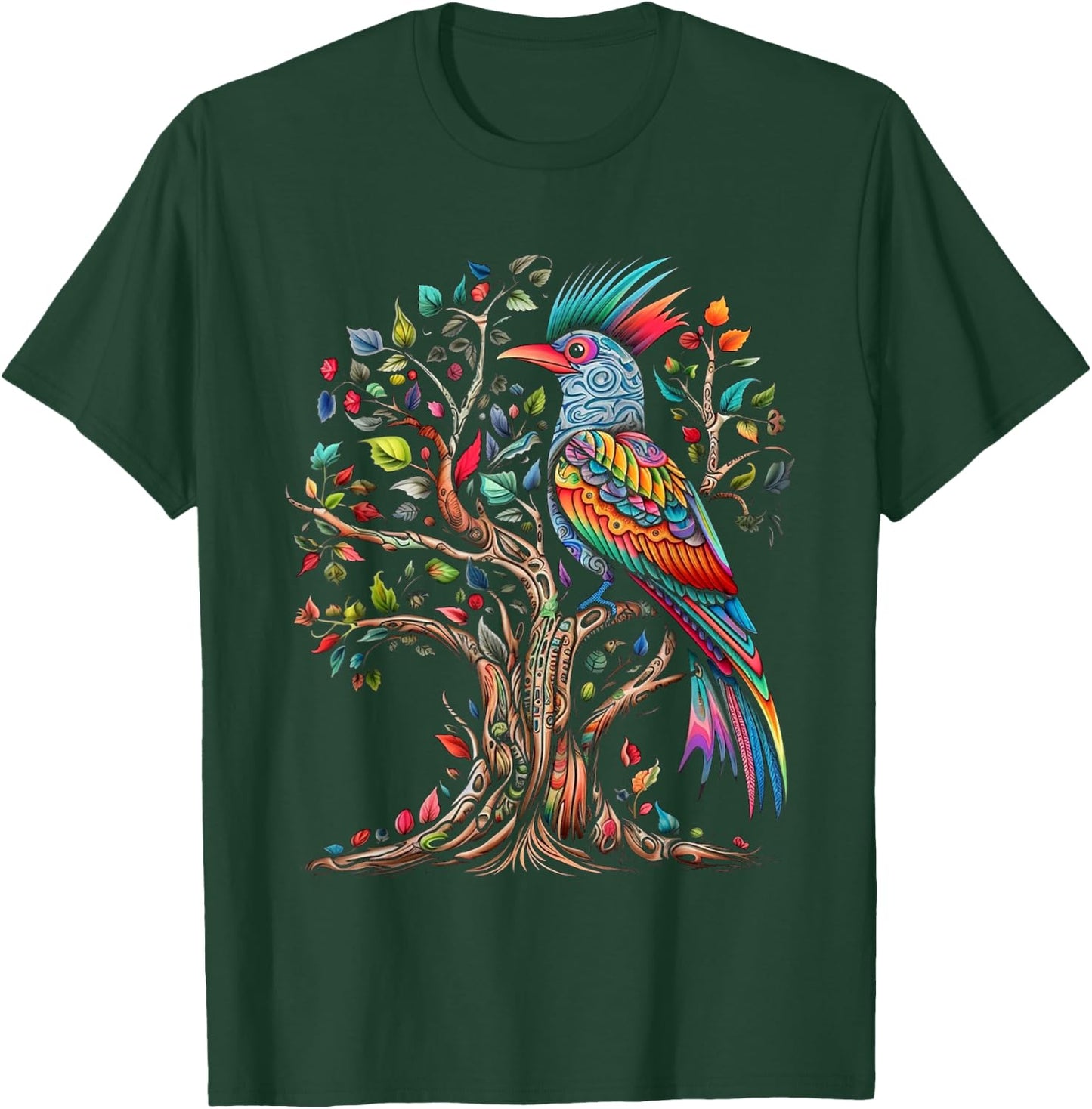 Bird Tree Art - Bird Motif Art Animal Bird T-Shirt - T-Shirt | Forest