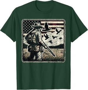 Dove Hunting I American Flag Dove Shooting I Dove Hunter T-Shirt - T-Shirt | Forest