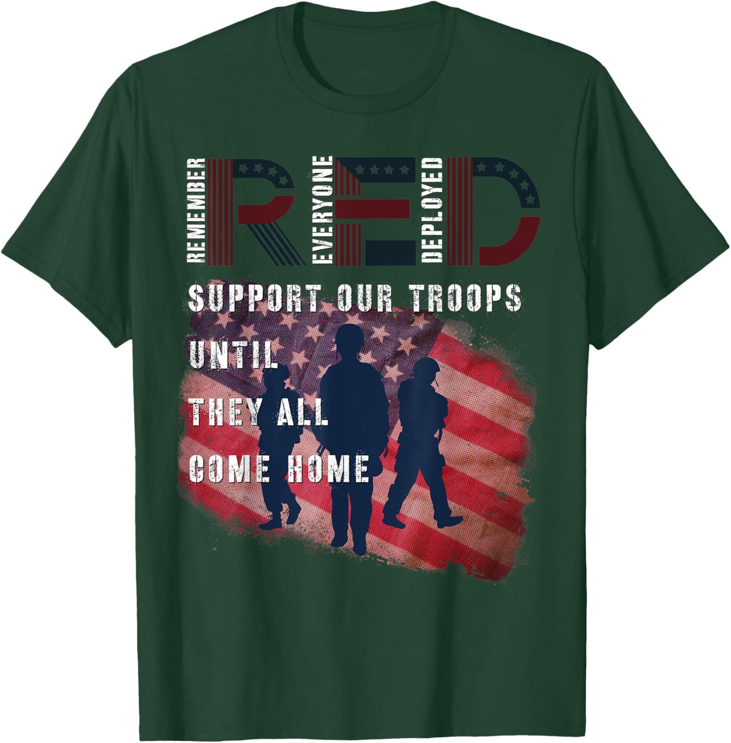 On Friday We Wear Red Friday Military Support troops US Flag T-Shirt - T-Shirt | Forest