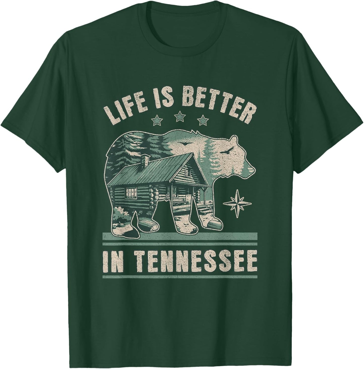 Life Is Better In Tennessee, Smoky Mountains Outdoors Hiking T-Shirt - T-Shirt | Forest