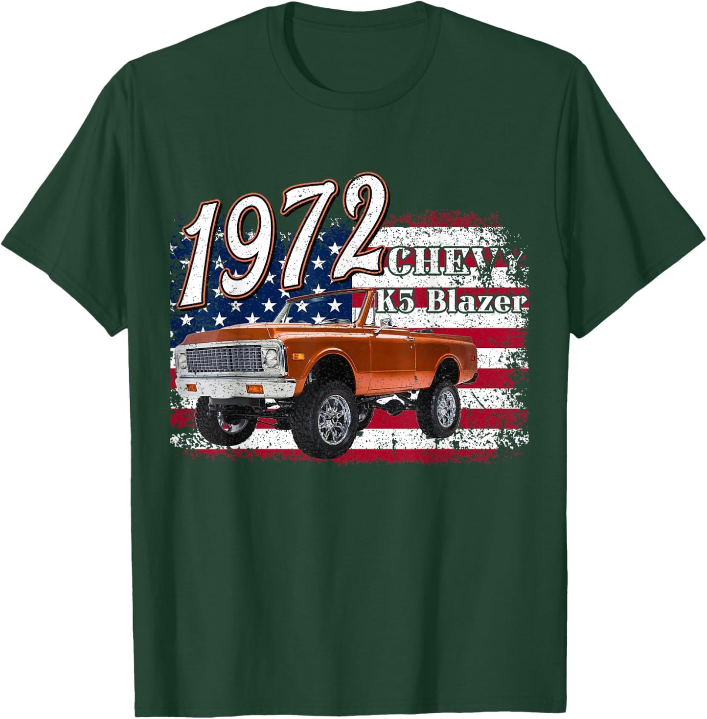 1972 72 K5 Blazer 4th Of July American Truck T-Shirt - T-Shirt | Forest