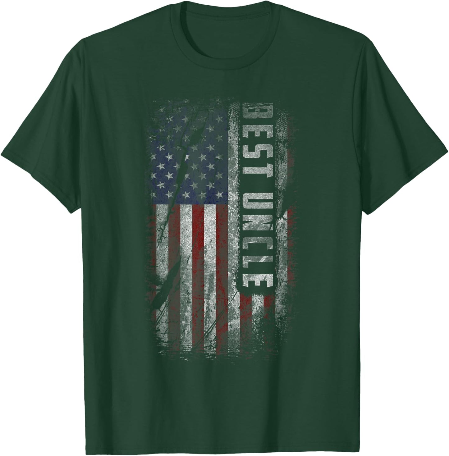 Best Uncle Patriot USA Flag Uncle Gifts from Nephew Niece T-Shirt - T-Shirt | Forest
