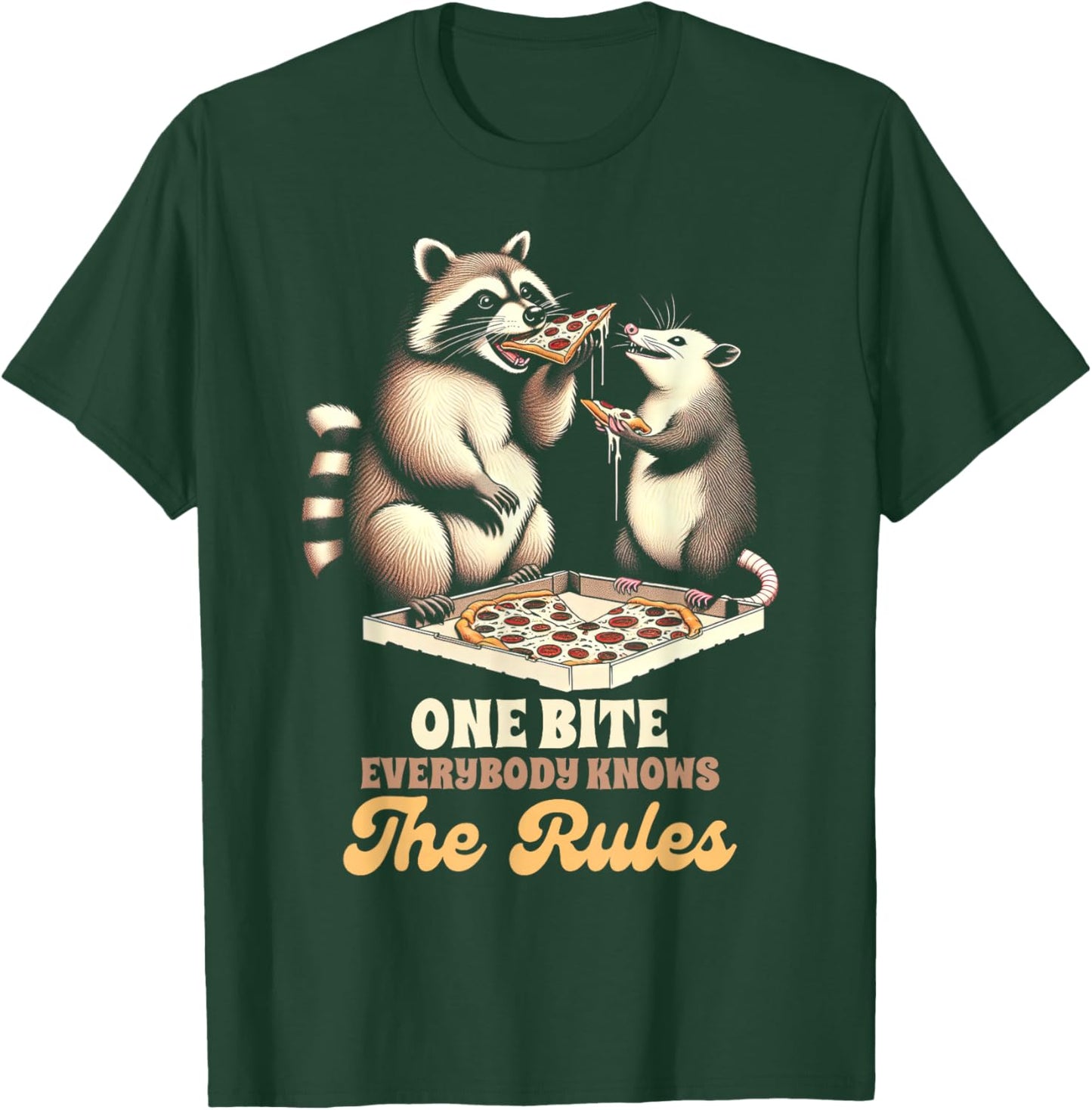 Racoon & Opossum Lover One Bite Everybody That Knows Rules T-Shirt - T-Shirt | Forest