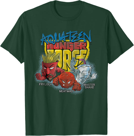 Aqua Teen Hunger Force Group Shield Logo Adult Swim Cartoon T-Shirt - T-Shirt | Forest