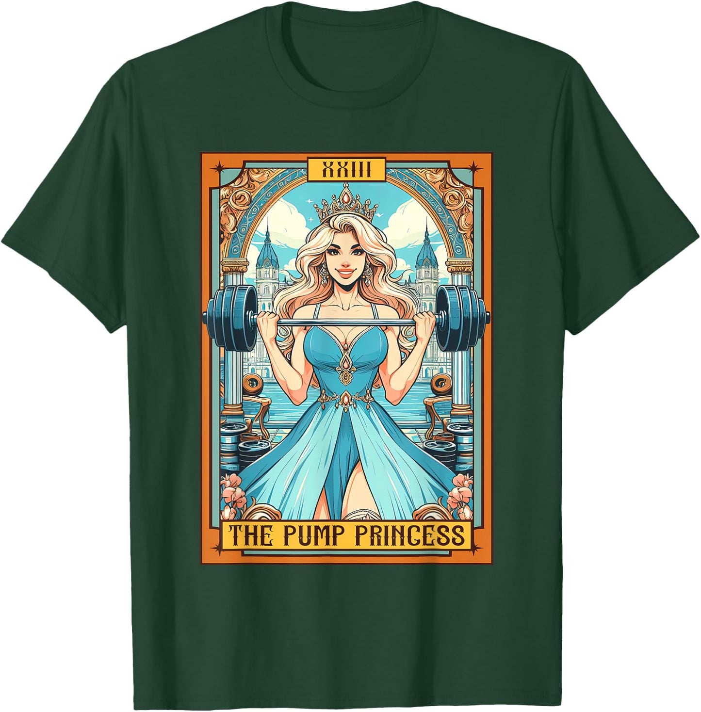 Body Pump Fitness Workout Gym The Pump Princess Tarot Card T-Shirt - T-Shirt | Forest