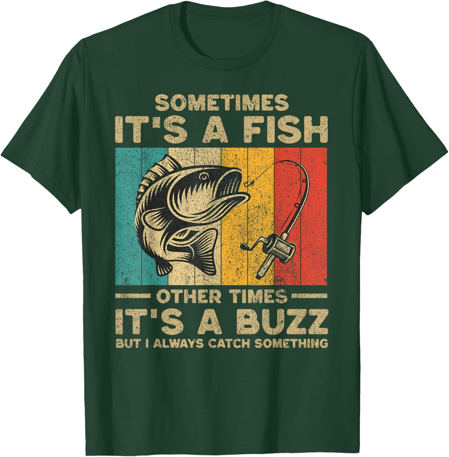 Funny Vintage Fishing Jokes Fisherman Bass Fish T-Shirt - T-Shirt | Forest