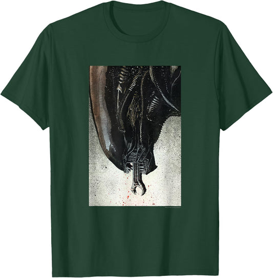 Aliens Iconic Xenomorph Big Head Paint Splatter Big Portrait T-Shirt - T-Shirt | Forest