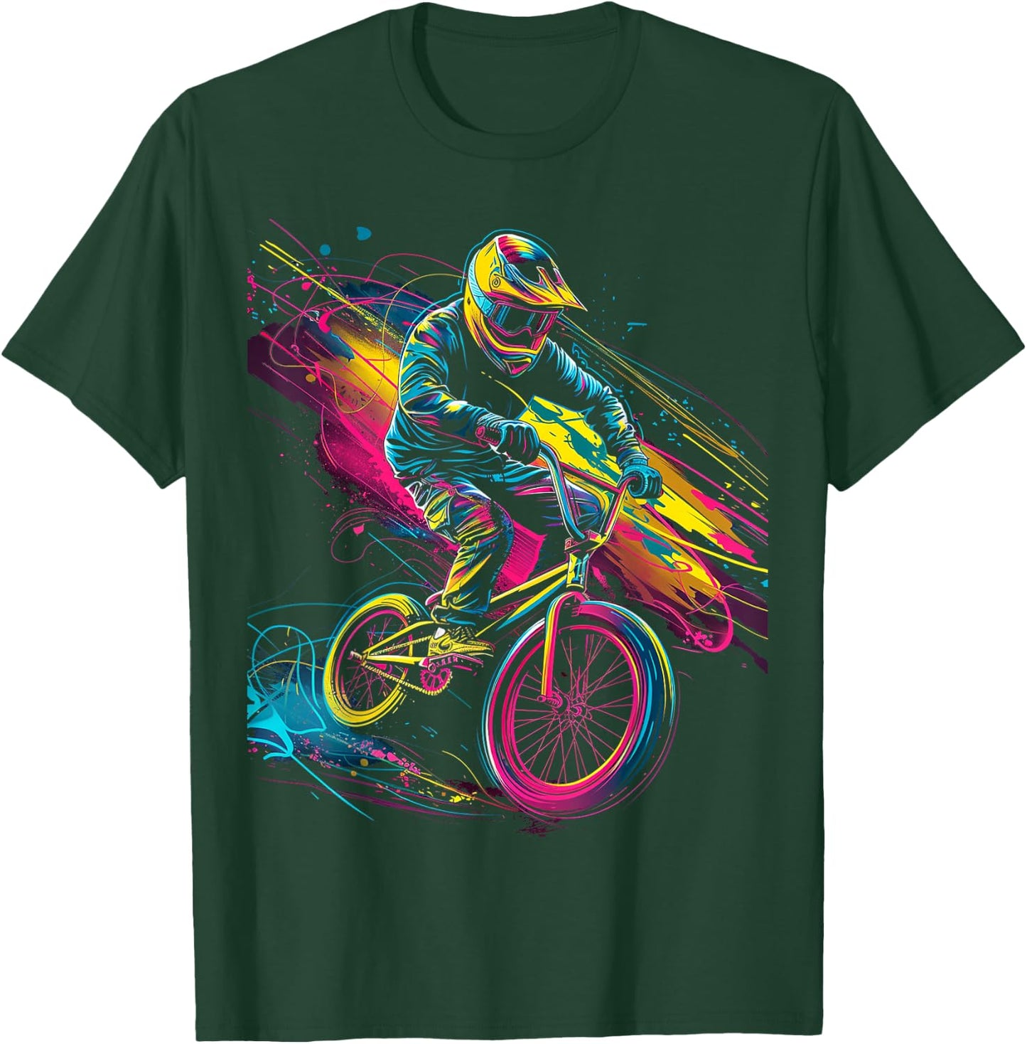 BMX Dirt Neon T-Shirt - T-Shirt | Forest