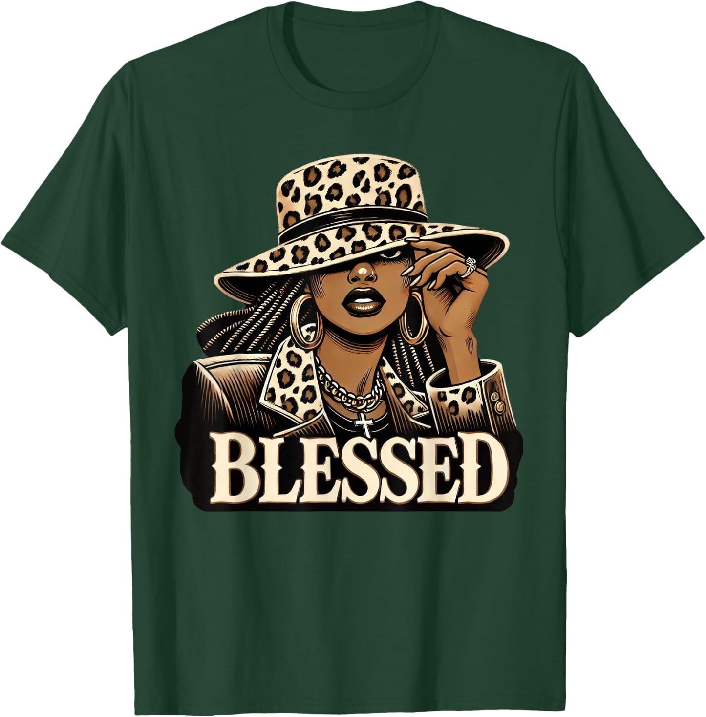 Blessed Black Cowgirl Western Swag African Christian Woman T-Shirt - T-Shirt | Forest