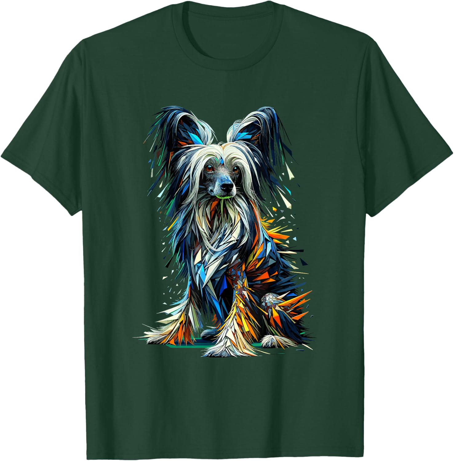 Polygon Type Chinese Crested Dog Crestie T-Shirt - T-Shirt | Forest