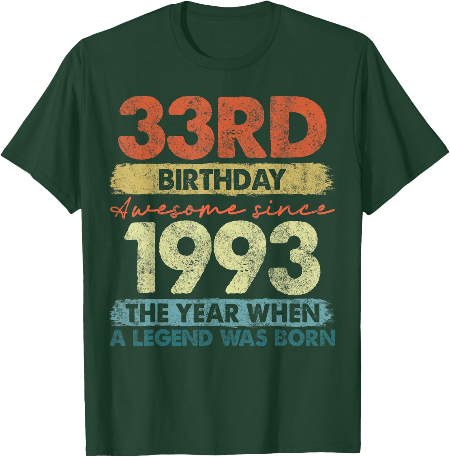 33 Year Old Gifts Vintage 1993 Limited Edition 33rd Birthday T-Shirt - T-Shirt | Forest