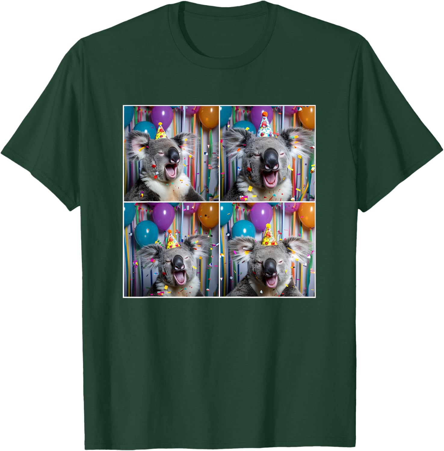 Koala Lover Zoo Animal Party Cute Colorful Koala Birthday T-Shirt - T-Shirt | Forest