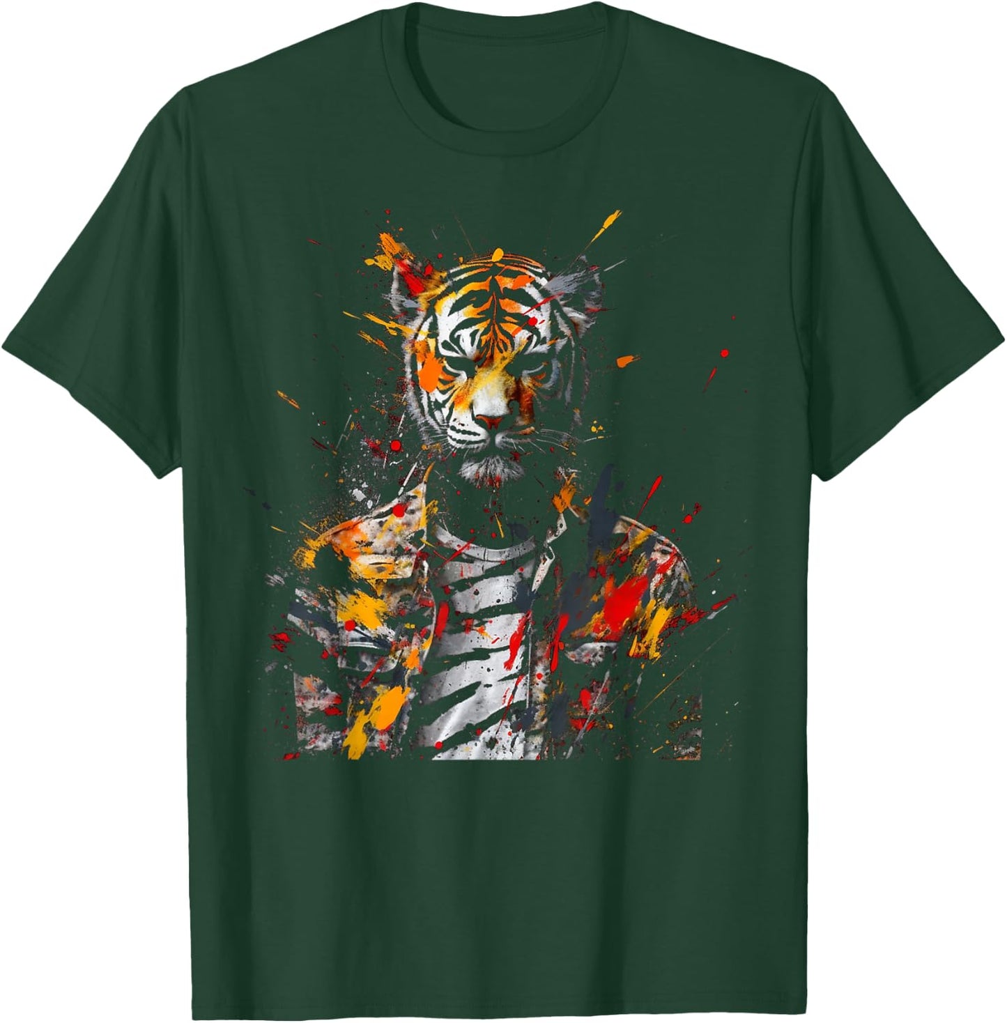 Tiger Artwork Colourful Animal Art Tiger T-Shirt - T-Shirt | Forest