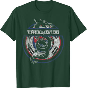 Taekwondo Shirt Martial Arts Gift Dragon Korean Flag T-Shirt - T-Shirt | Forest