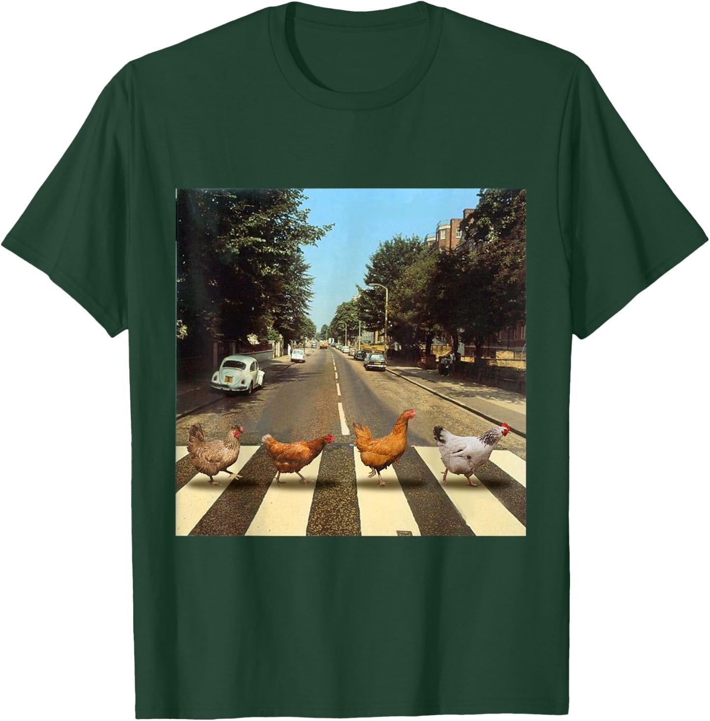 Chickens Crossing Road Parody Chicken Lover T-Shirt - T-Shirt | Forest