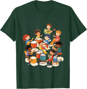 Kids Playing Instruments Music Education T-Shirt - T-Shirt | Forest
