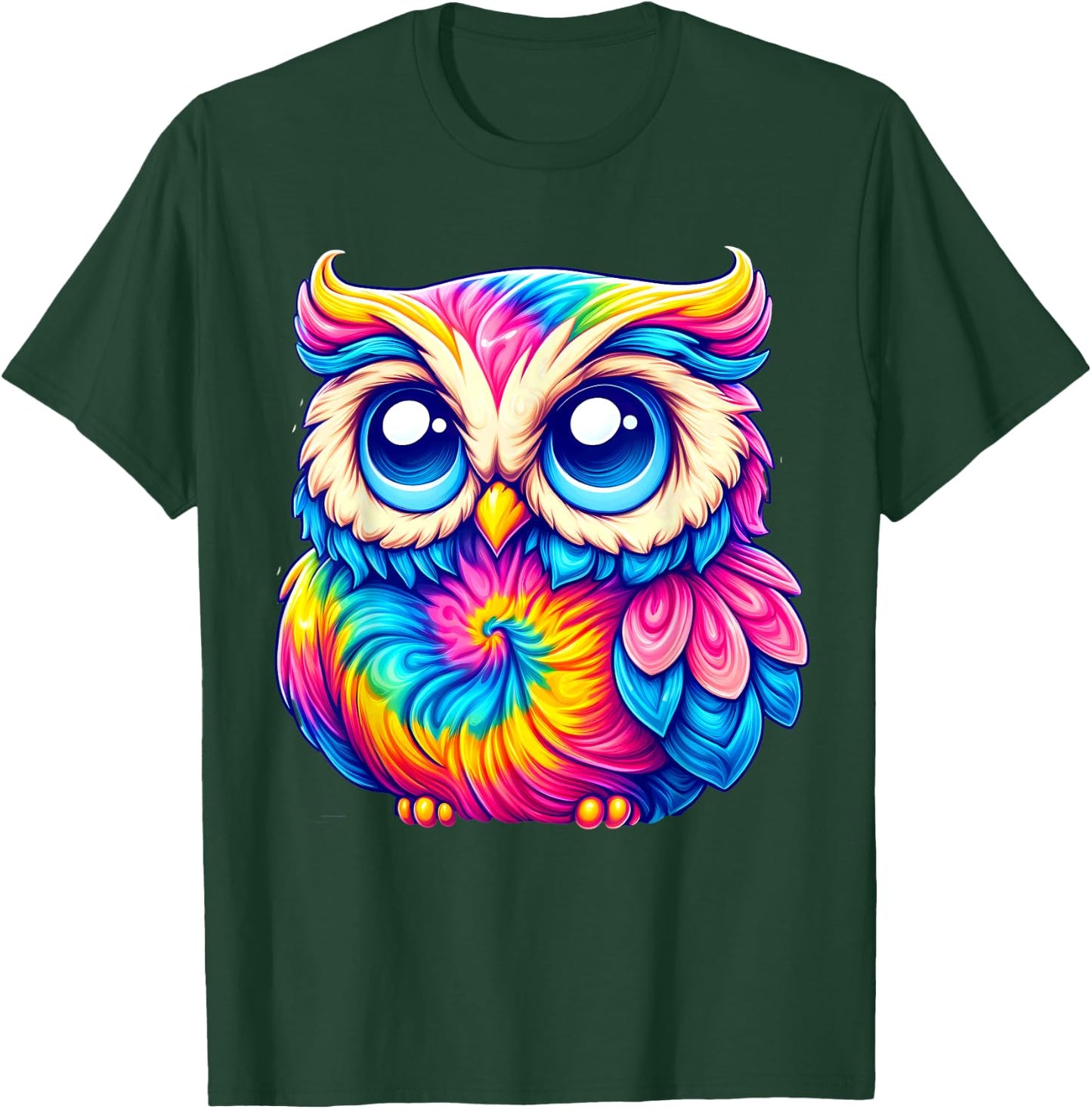 Tie Dye Owl Aesthetic Men Women Kids T-Shirt - T-Shirt | Forest