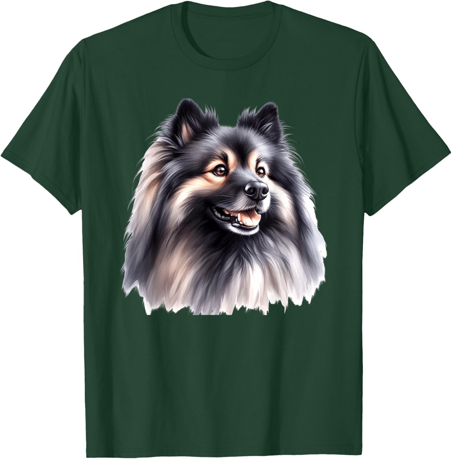 Keeshond Dog Puppy Portrait T-Shirt - T-Shirt | Forest