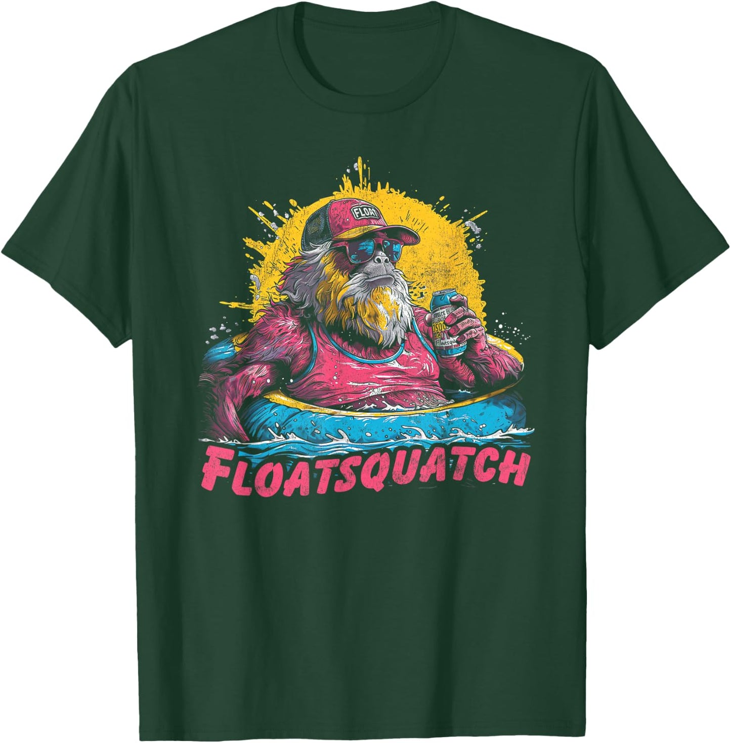 Funny Bigfoot or Sasquatch Summer Float Trip River Tubing Women T-Shirt - T-Shirt | Forest