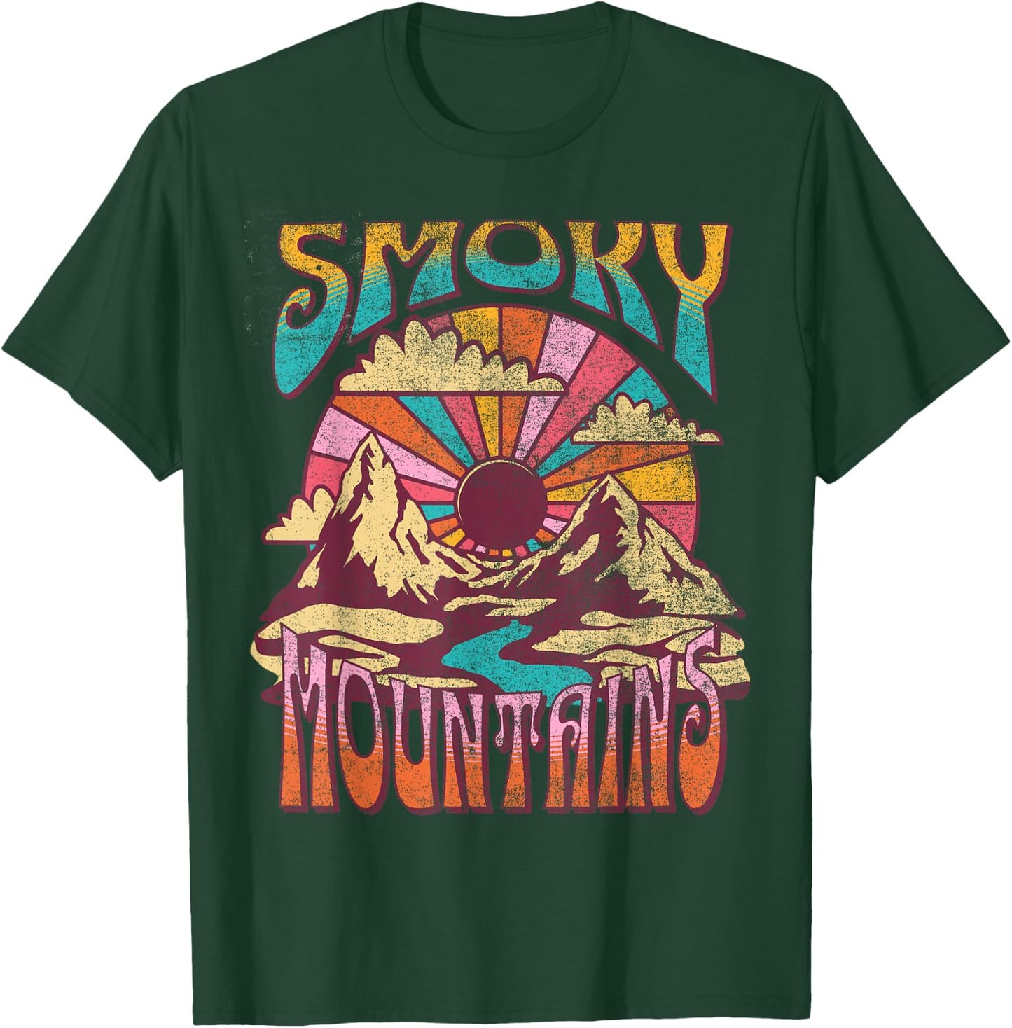 Smoky Mountains Tennessee Nature Hiking Mountains Outdoors T-Shirt - T-Shirt | Forest