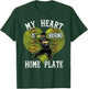 Softball Mom My Heart is Behind Home Plate T-Shirt - T-Shirt | Forest