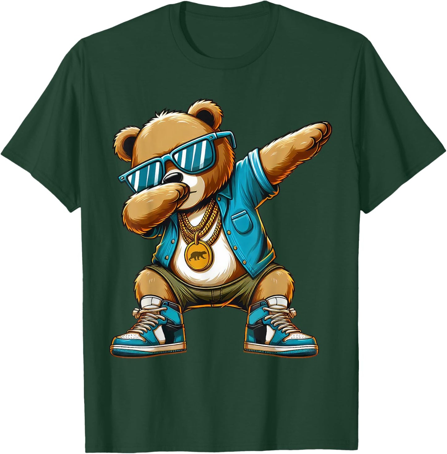 Dabbing Bear Funny Bear Dab Dance Boys Girls Kids T-Shirt - T-Shirt | Forest