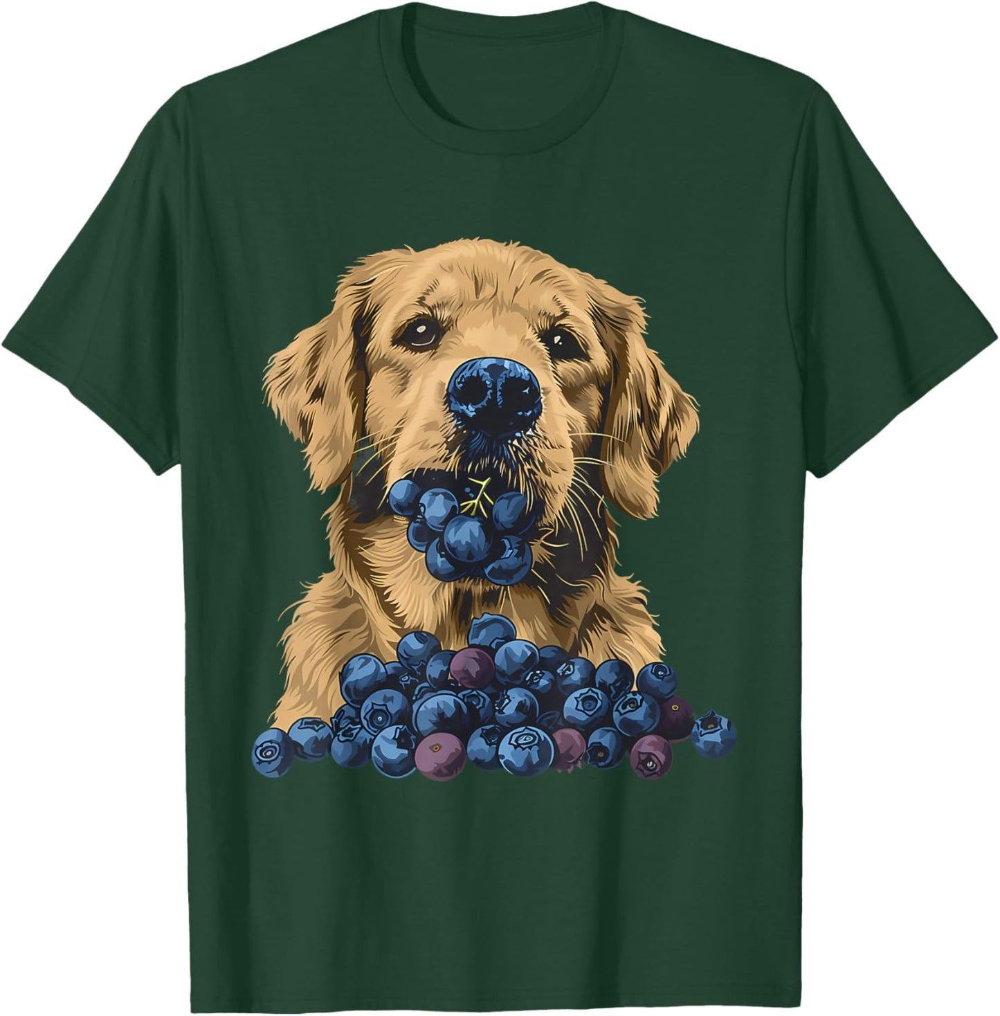 Blueberry Dog Artwork Blueberry Fruit Cute Dog Drawing T-Shirt - T-Shirt | Forest