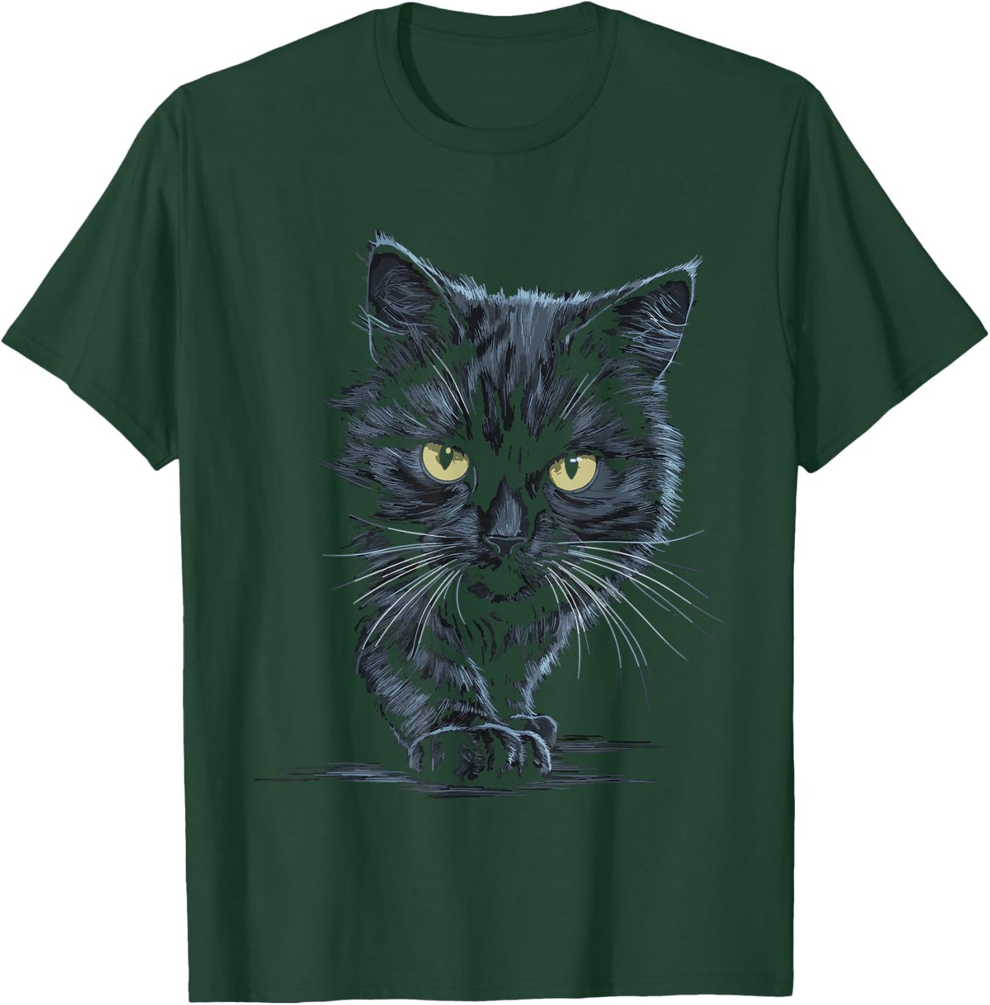 Black Cat Yellow Eyes Cute Cats T-Shirt - T-Shirt | Forest