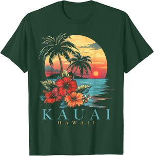 Kauai Hawaii Aloha Hawaiian Surf Surfer Vintage T-Shirt - T-Shirt | Forest
