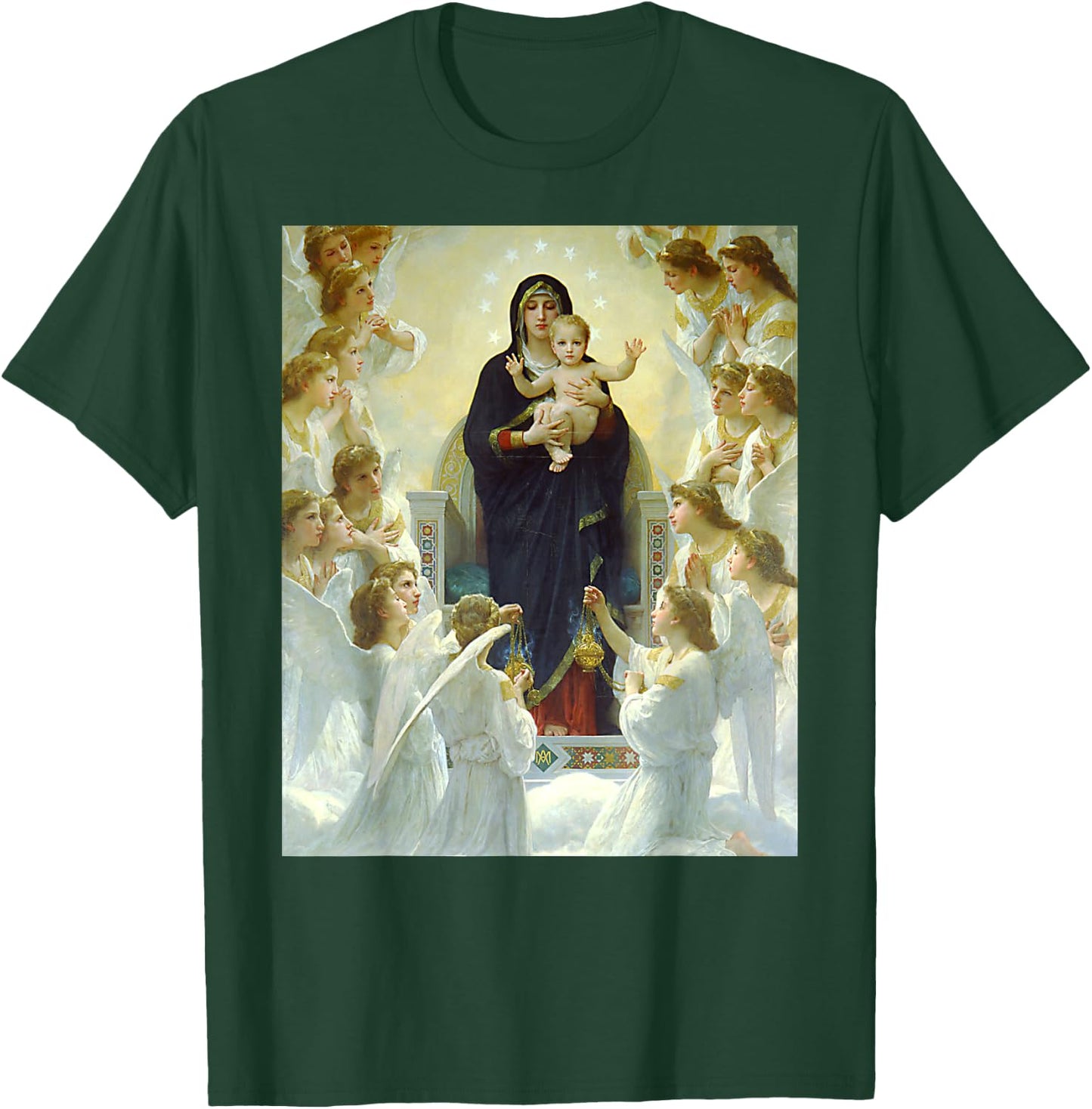 The Virgin with Angels Painting by William Bouguereau 1900 T-Shirt - T-Shirt | Forest