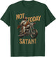 Retro Not Today Satan Jesus Riding A Chopper Motorcycle T-Shirt - T-Shirt | Forest