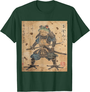 Japanese Samurai Frog In Ukiyo-e Woodblock Style T-Shirt - T-Shirt | Forest