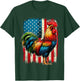 Patriotic Rooster USA Flag Chicken Farmer T-Shirt - T-Shirt | Forest
